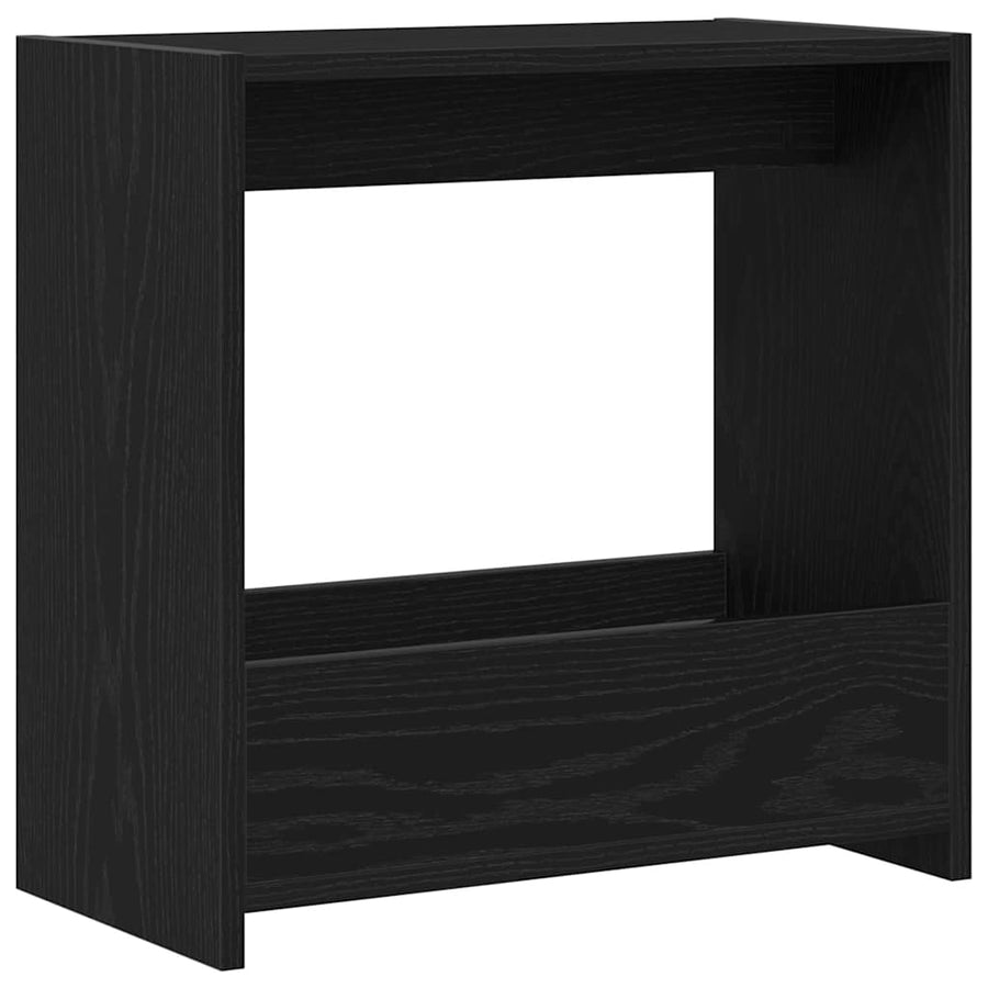 Bijzettafel Zwart Eiken 50 x 26 x 50 cm Bewerkt hout