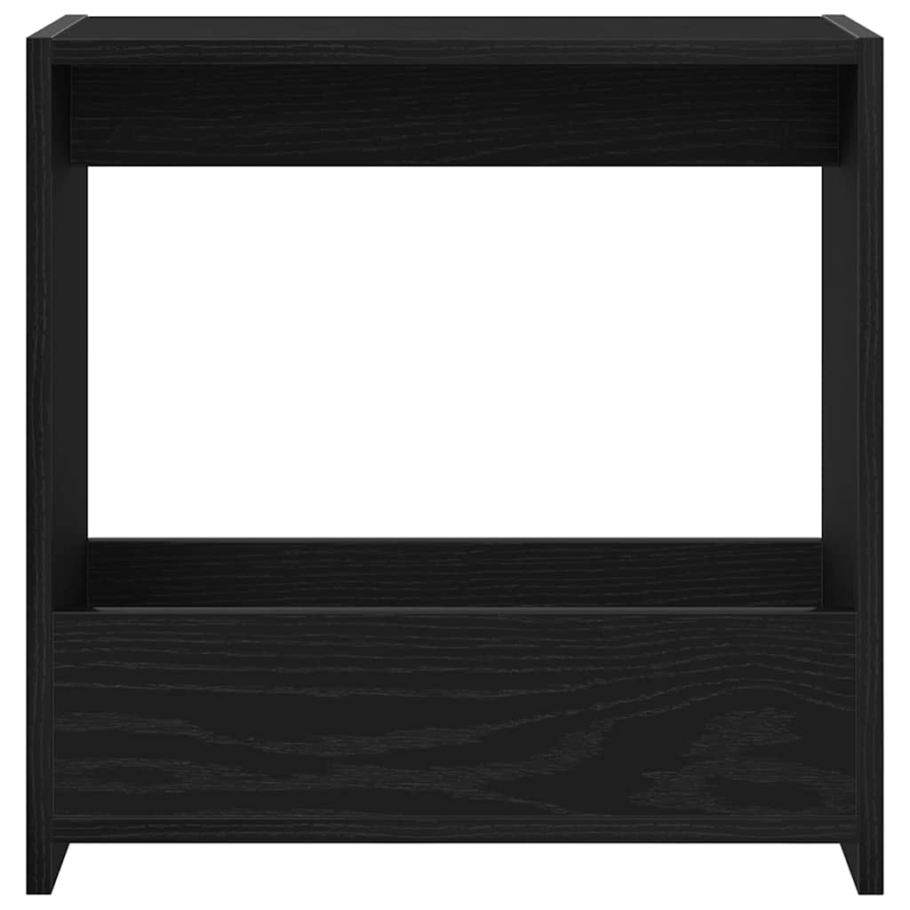 Bijzettafel Zwart Eiken 50 x 26 x 50 cm Bewerkt hout