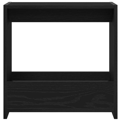 Bijzettafel Zwart Eiken 50 x 26 x 50 cm Bewerkt hout