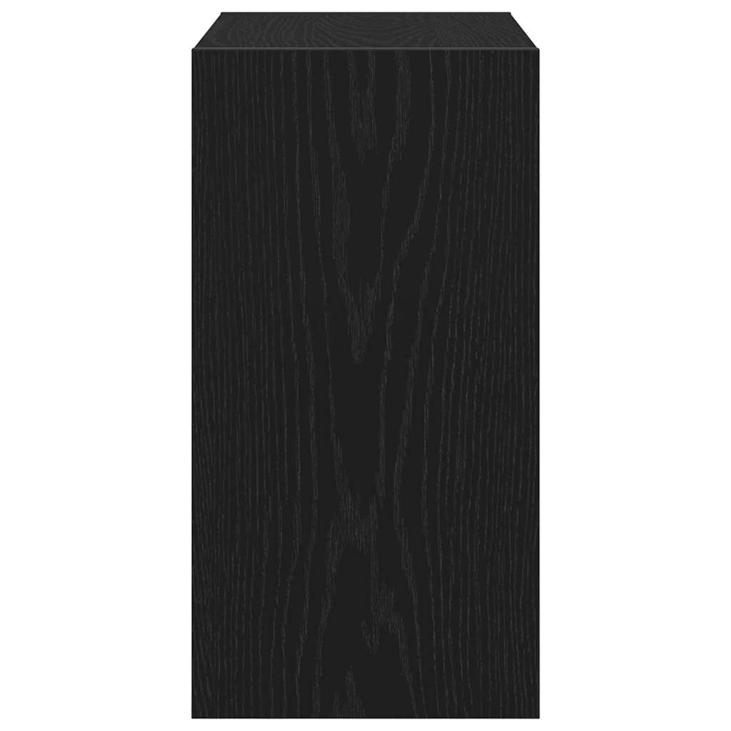 Bijzettafel Zwart Eiken 50 x 26 x 50 cm Bewerkt hout