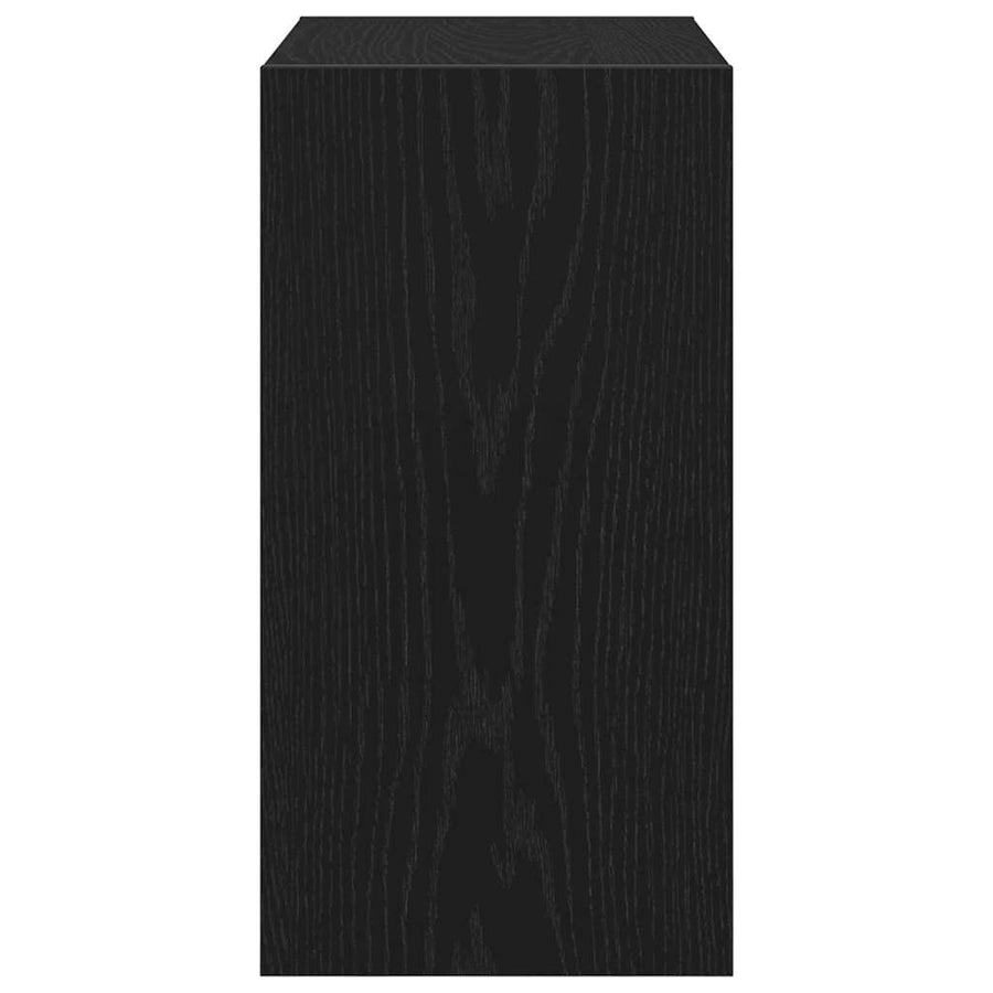 Bijzettafel Zwart Eiken 50 x 26 x 50 cm Bewerkt hout