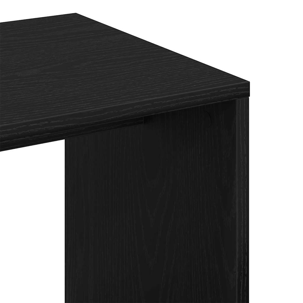 Bijzettafel Zwart Eiken 59 x 36 x 38 cm Bewerkt hout
