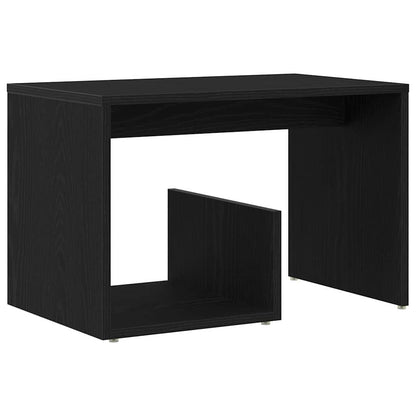 Bijzettafel Zwart Eiken 59 x 36 x 38 cm Bewerkt hout