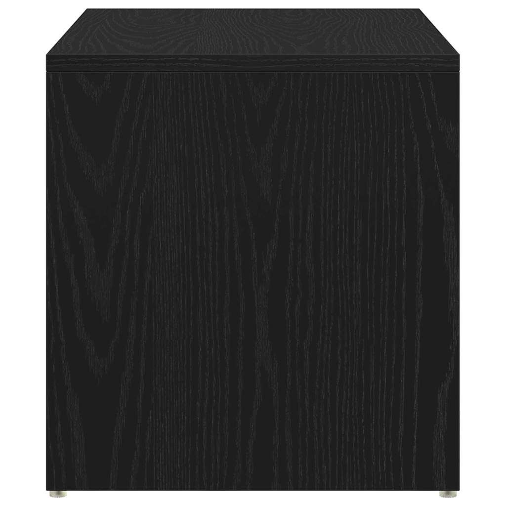 Bijzettafel Zwart Eiken 59 x 36 x 38 cm Bewerkt hout