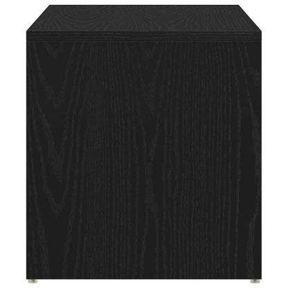 Bijzettafel Zwart Eiken 59 x 36 x 38 cm Bewerkt hout