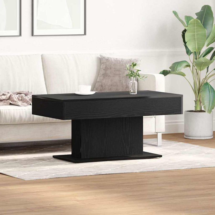 Salontafel Zwart Eiken 96 x 50 x 45 cm Bewerkt hout