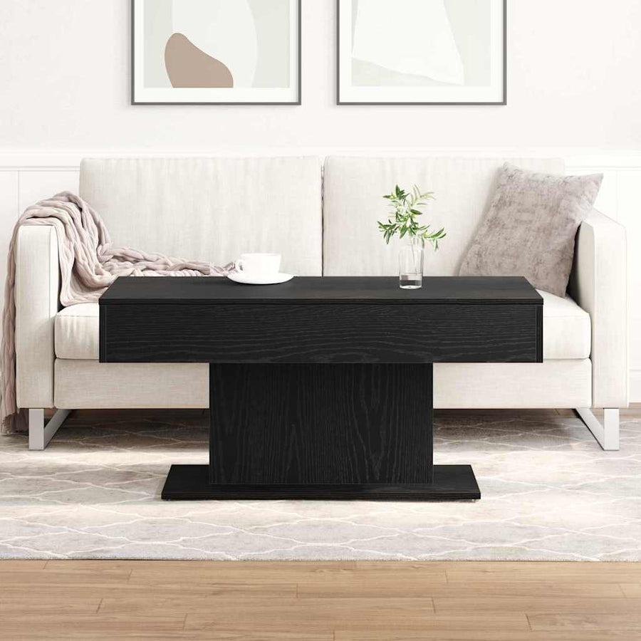 Salontafel Zwart Eiken 96 x 50 x 45 cm Bewerkt hout