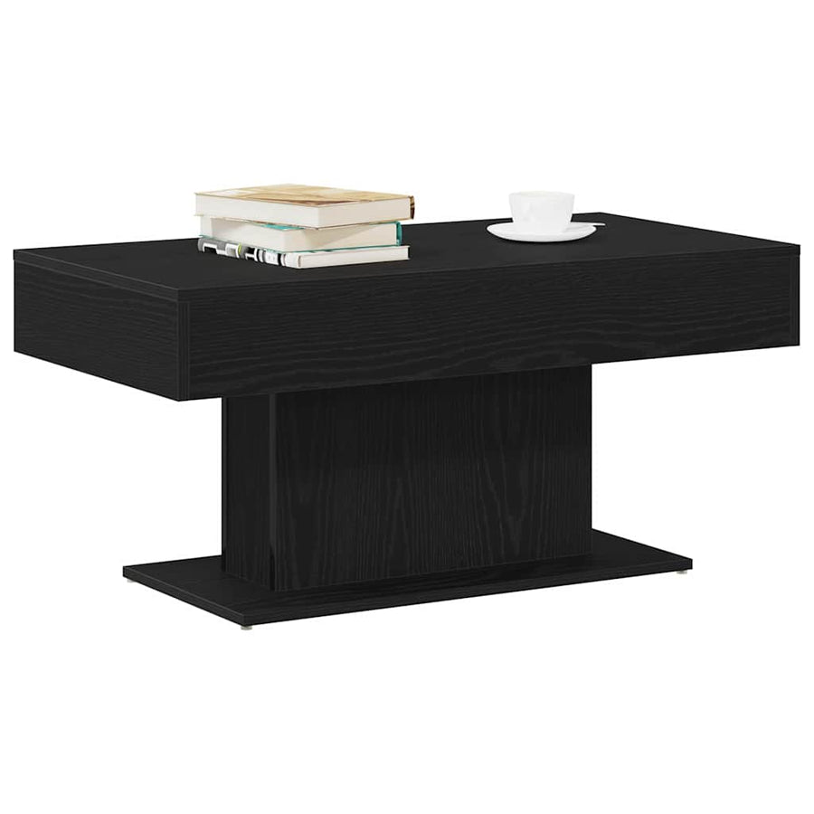 Salontafel Zwart Eiken 96 x 50 x 45 cm Bewerkt hout