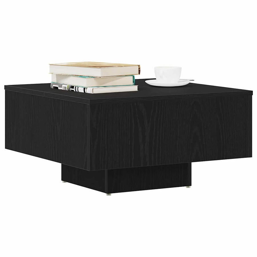 Salontafel Zwart eiken 60 x 60 x 31,5 cm Bewerkt hout