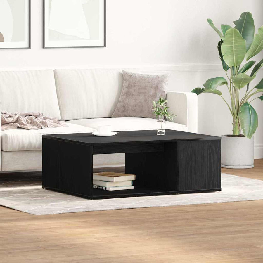Salontafel Zwart Eiken 90 x 67 x 33 cm Bewerkt hout