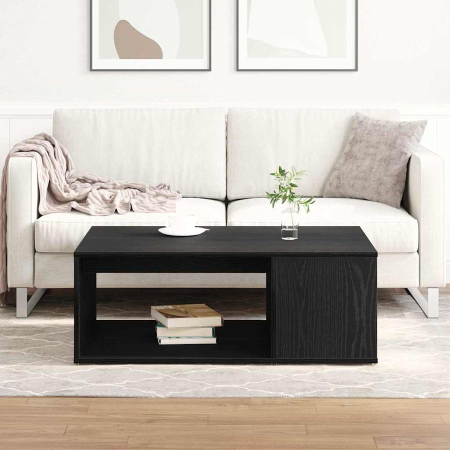 Salontafel Zwart Eiken 90 x 67 x 33 cm Bewerkt hout
