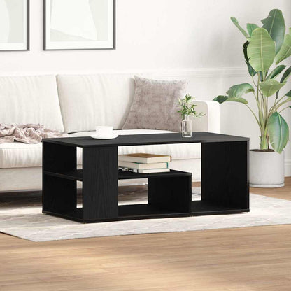 Salontafel 100X50X40 Cm Bewerkt Hout Kleurig Zwart eiken
