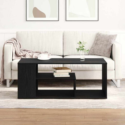 Salontafel 100X50X40 Cm Bewerkt Hout Kleurig Zwart eiken