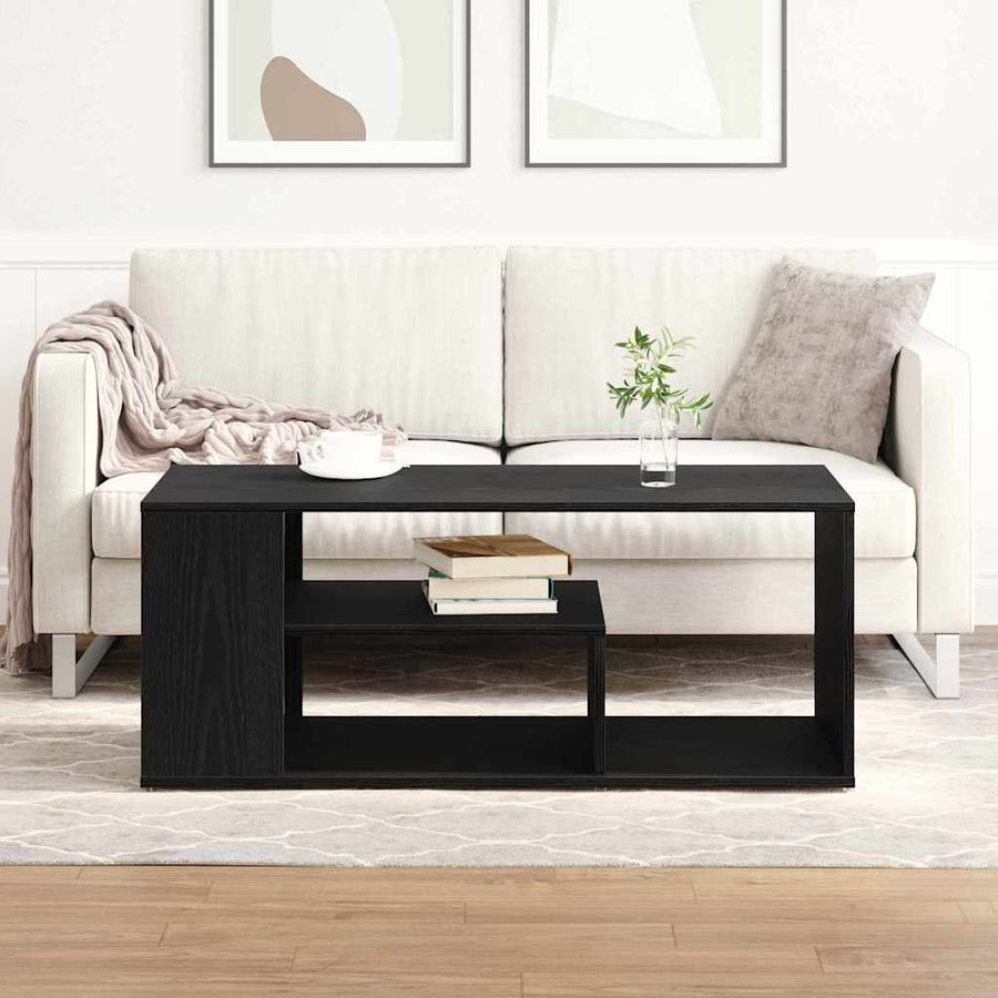 Salontafel 100X50X40 Cm Bewerkt Hout Kleurig Zwart eiken