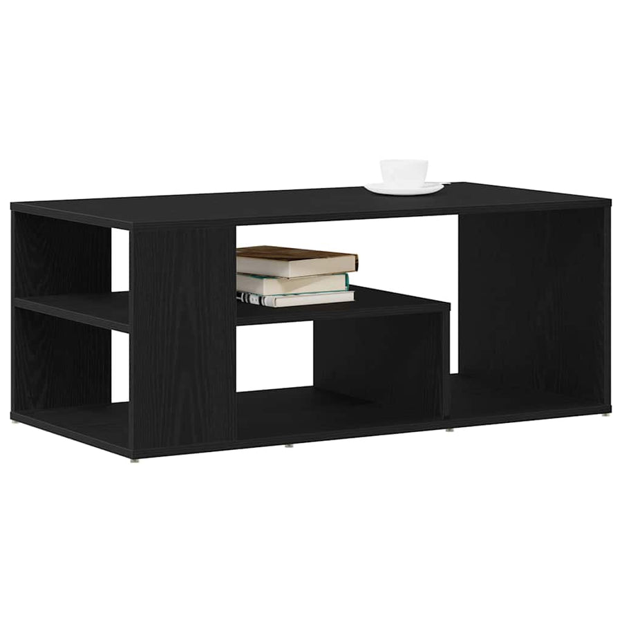 Salontafel 100X50X40 Cm Bewerkt Hout Kleurig Zwart eiken