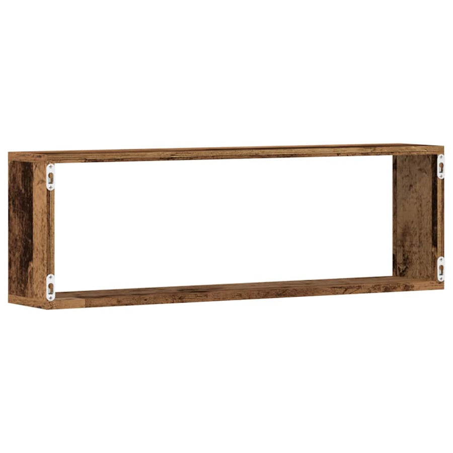 Wandschappen 2 St 80X15X26 Cm Bewerkt Hout Kleurig Oud hout