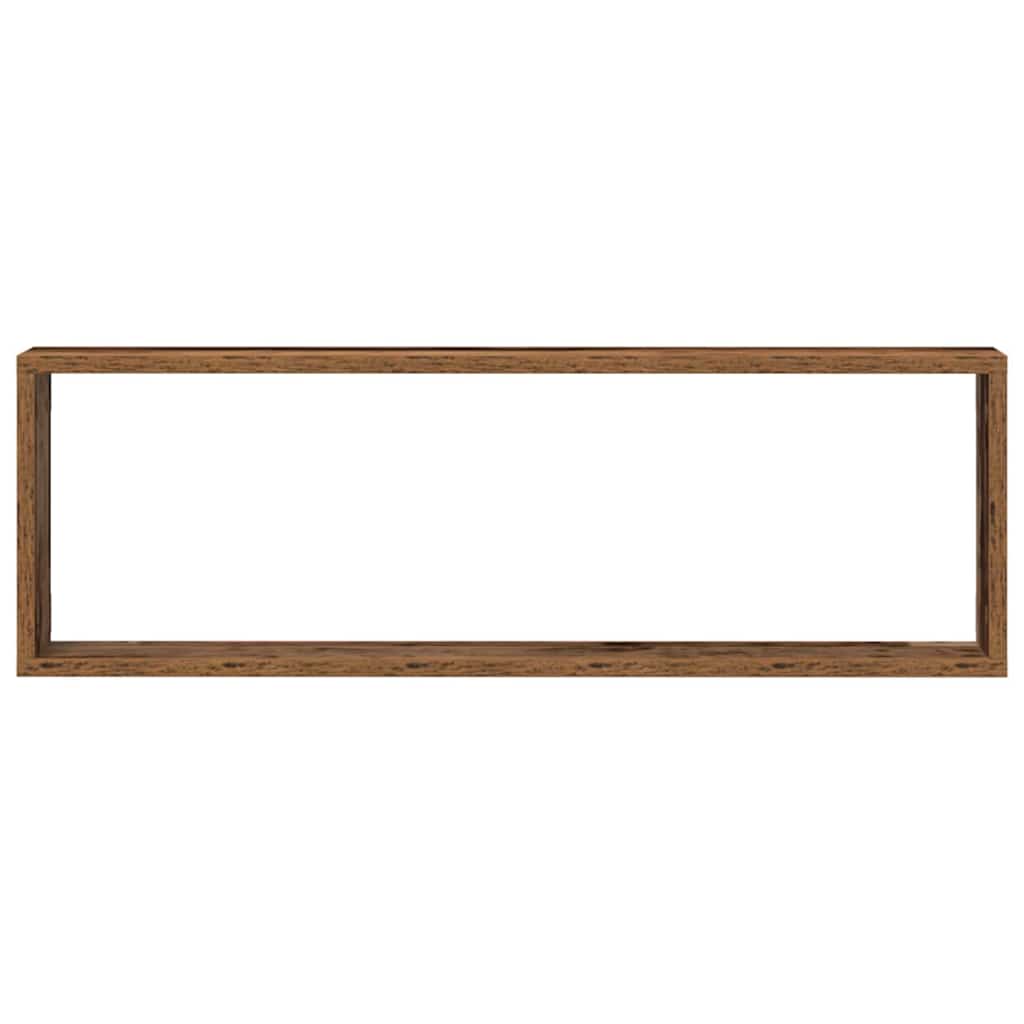 Wandschappen 2 St 80X15X26 Cm Bewerkt Hout Kleurig Oud hout