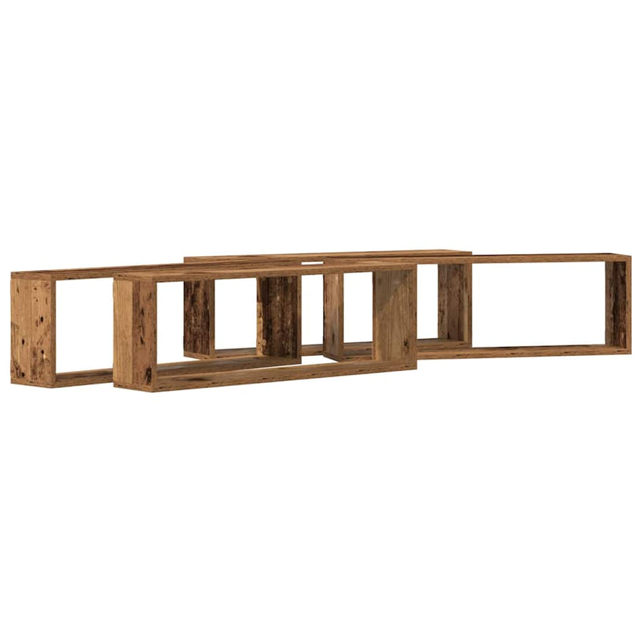 Wandplanken 4 Stuks 80X15X26 Cm Bewerkt Hout Oud hout