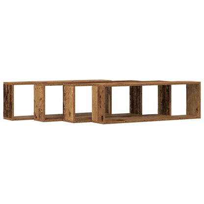 Wandplanken 4 Stuks 80X15X26 Cm Bewerkt Hout Oud hout