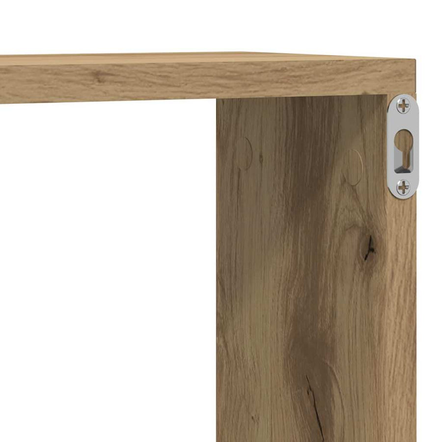 Wandplanken 2 St 80X15X26 Cm Bewerkt Hout Artisanaal Eiken artisanaal eikenkleurig