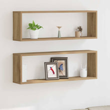 Wandplanken 2 St 80X15X26 Cm Bewerkt Hout Artisanaal Eiken artisanaal eikenkleurig