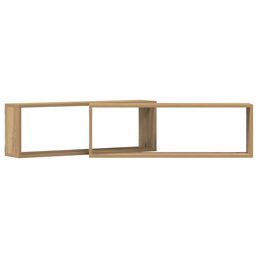 Wandplanken 2 St 80X15X26 Cm Bewerkt Hout Artisanaal Eiken artisanaal eikenkleurig