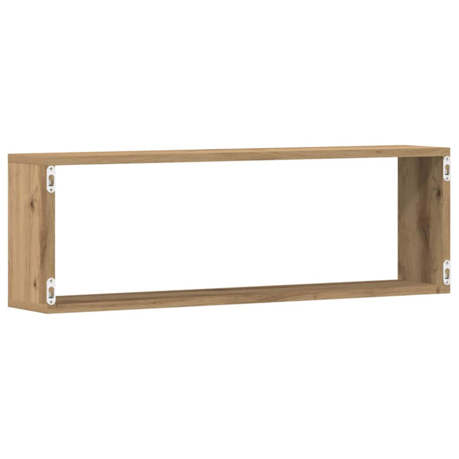 Wandplanken 2 St 80X15X26 Cm Bewerkt Hout Artisanaal Eiken artisanaal eikenkleurig