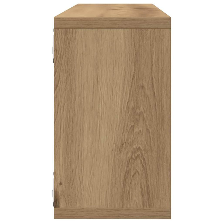 Wandplanken 2 St 80X15X26 Cm Bewerkt Hout Artisanaal Eiken artisanaal eikenkleurig
