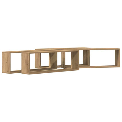 Wandplanken 4 St 80X15X26 Cm Bewerkt Hout Artisanaal Eiken artisanaal eikenkleurig