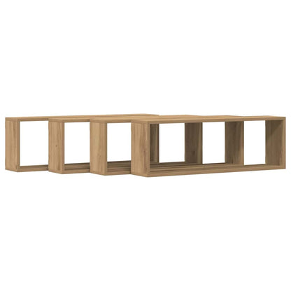 Wandplanken 4 St 80X15X26 Cm Bewerkt Hout Artisanaal Eiken artisanaal eikenkleurig