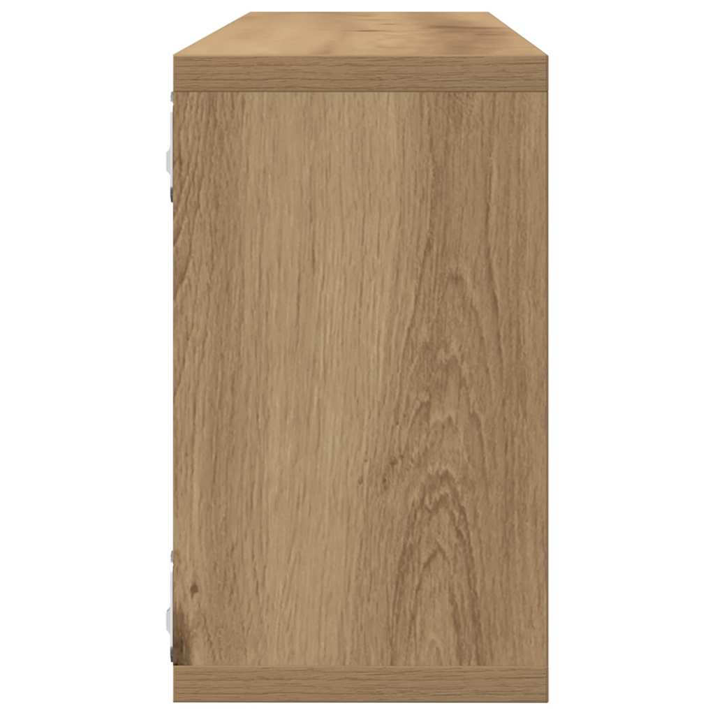 Wandplanken 4 St 80X15X26 Cm Bewerkt Hout Artisanaal Eiken artisanaal eikenkleurig
