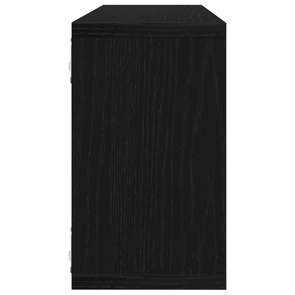 Wandplanken - Set Van 2, , 80X15X26 Cm, Gemaakt Van Bewerkt Hout Zwart eiken
