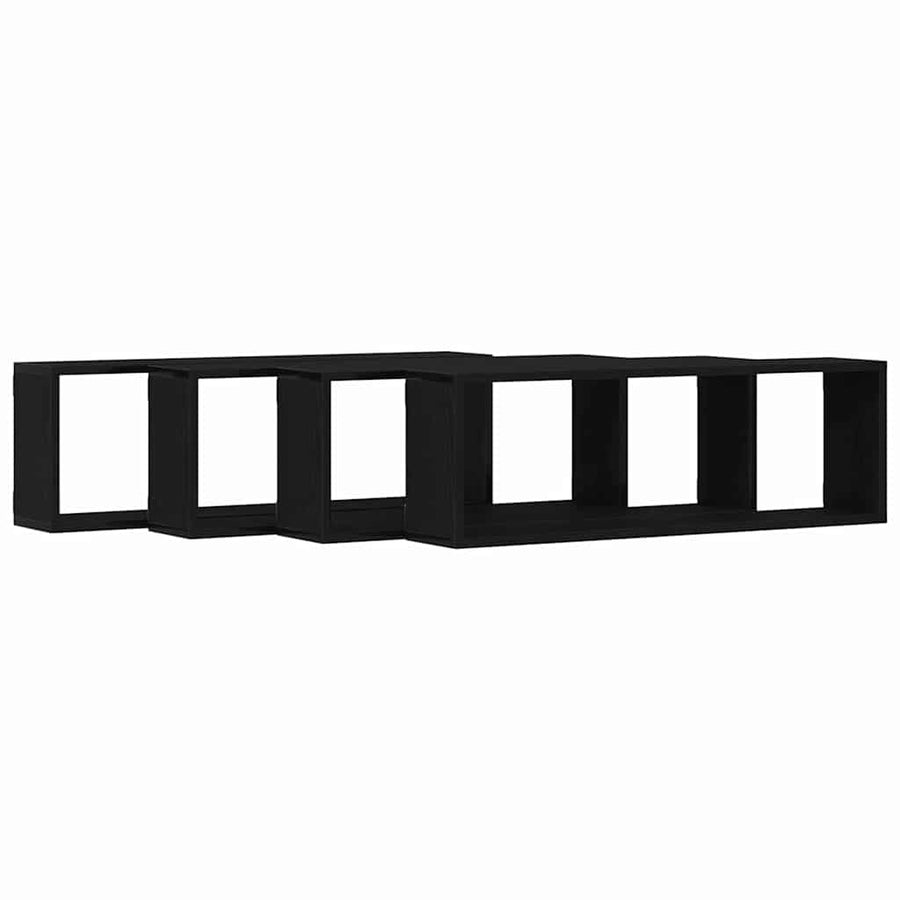 Wandplanken 4 Stuks 80X15X26 Cm Bewerkte Hout Zwart eiken