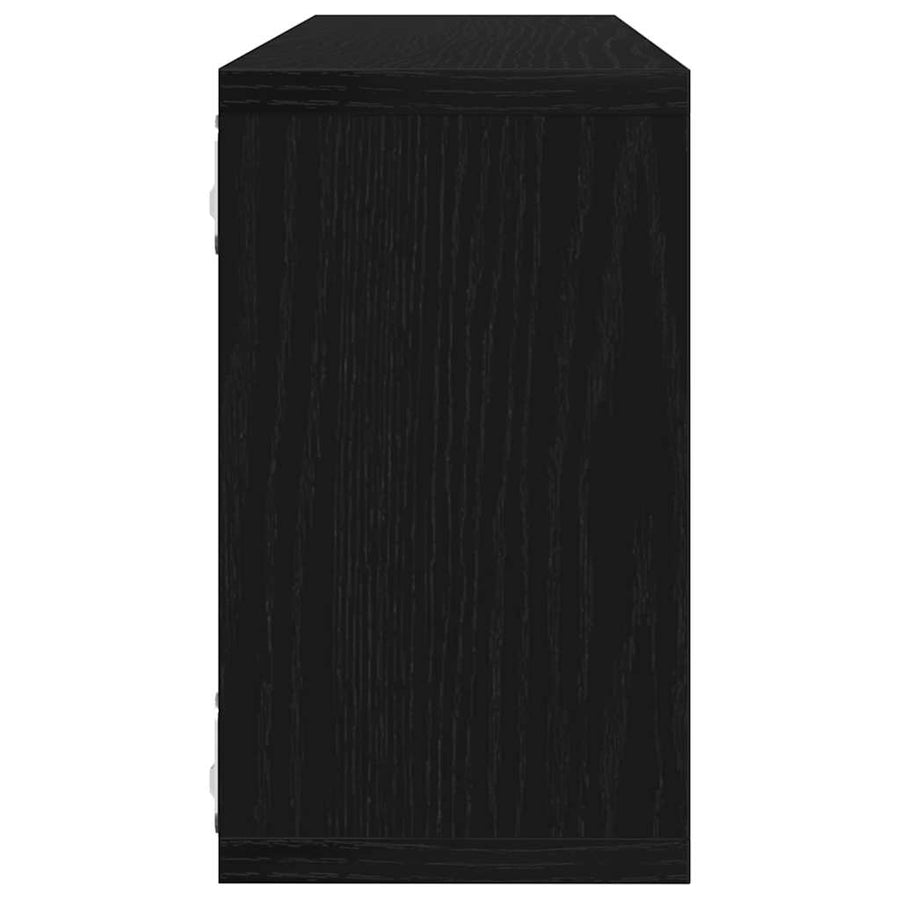 Wandplanken 4 Stuks 80X15X26 Cm Bewerkte Hout Zwart eiken