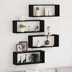 Wall Shelves 4 pcs Black Oak 60 x 15 x 23 cm Engineered wood