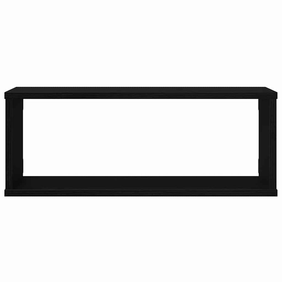 Wandplanken Set Van 4 - - - Gemaakt Van Houtcomposiet Zwart Eiken 60 x 15 x 23 cm