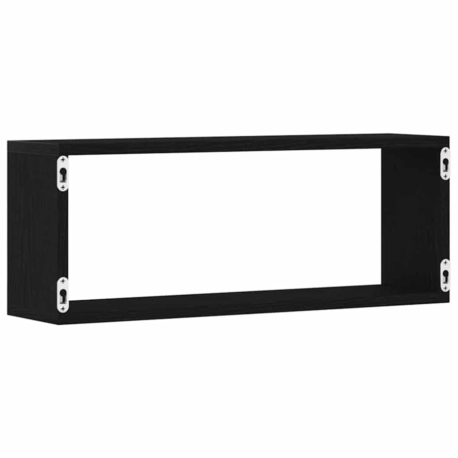 Wandschappen 6 St Bewerkt Hout Kleurig Zwart Eiken 60 x 15 x 23 cm