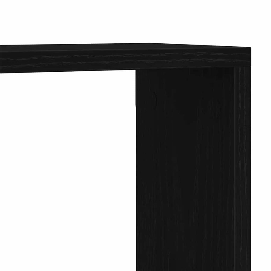 Wandplank met plank Zwart Eiken 90 x 15 x 119,5 cm Bewerkt hout