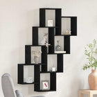 Wandplank 90x15x119 cm zwart eiken bewerkt hout