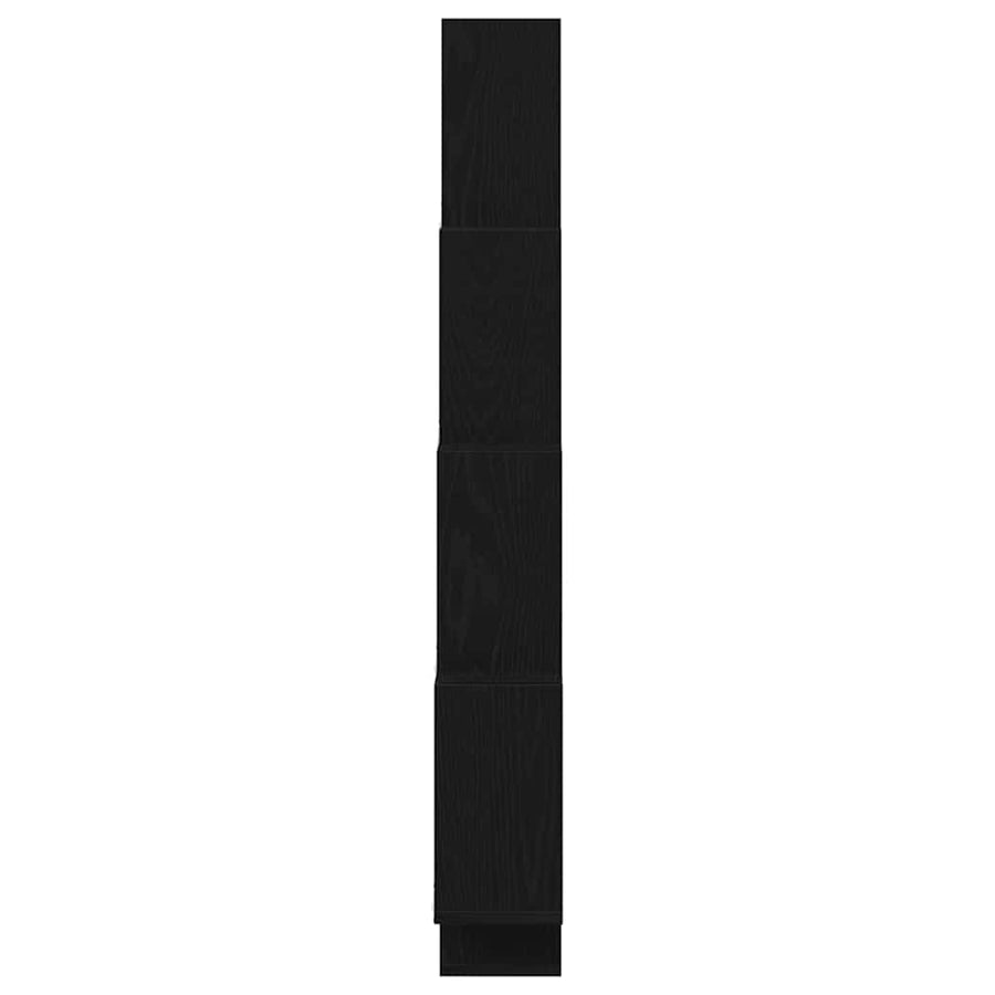 Wandplank met plank Zwart Eiken 90 x 15 x 119,5 cm Bewerkt hout