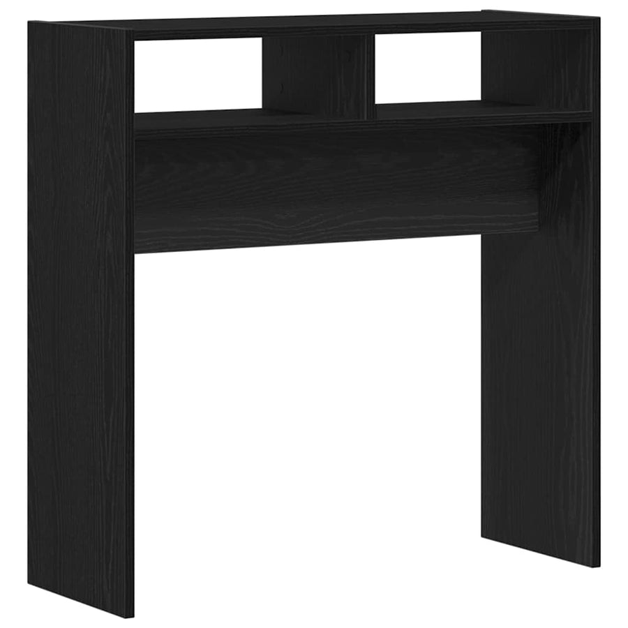 Wandtafel Zwart Eiken 78 x 30 x 80 cm Bewerkt hout