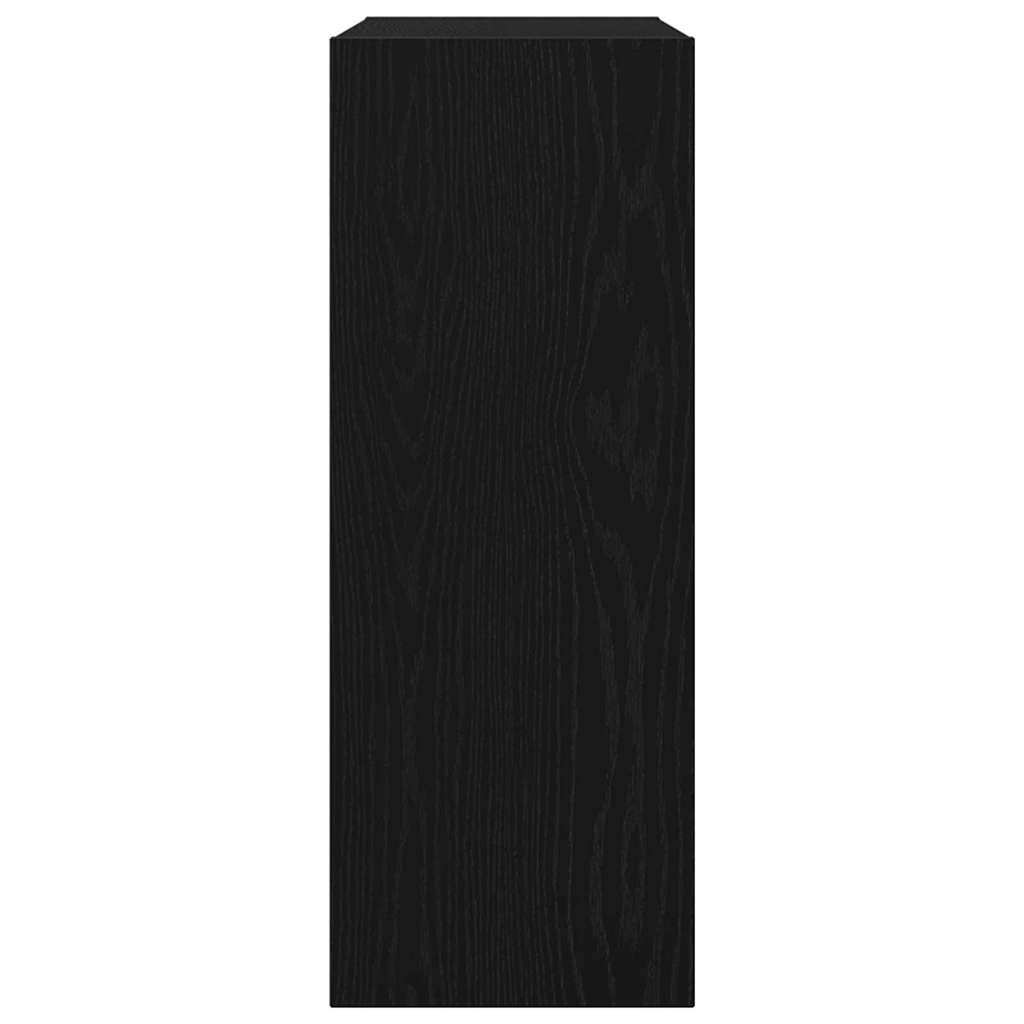 Wandtafel Zwart Eiken 78 x 30 x 80 cm Bewerkt hout