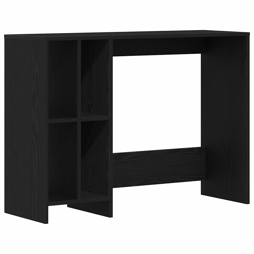 Bureau met plank Zwart Eiken 102,5 x 35 x 75 cm Bewerkt hout