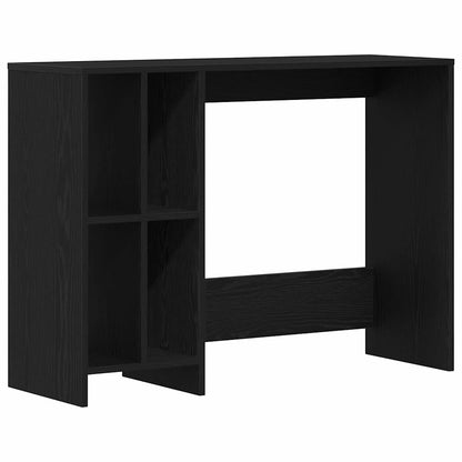 Bureau met plank Zwart Eiken 102,5 x 35 x 75 cm Bewerkt hout