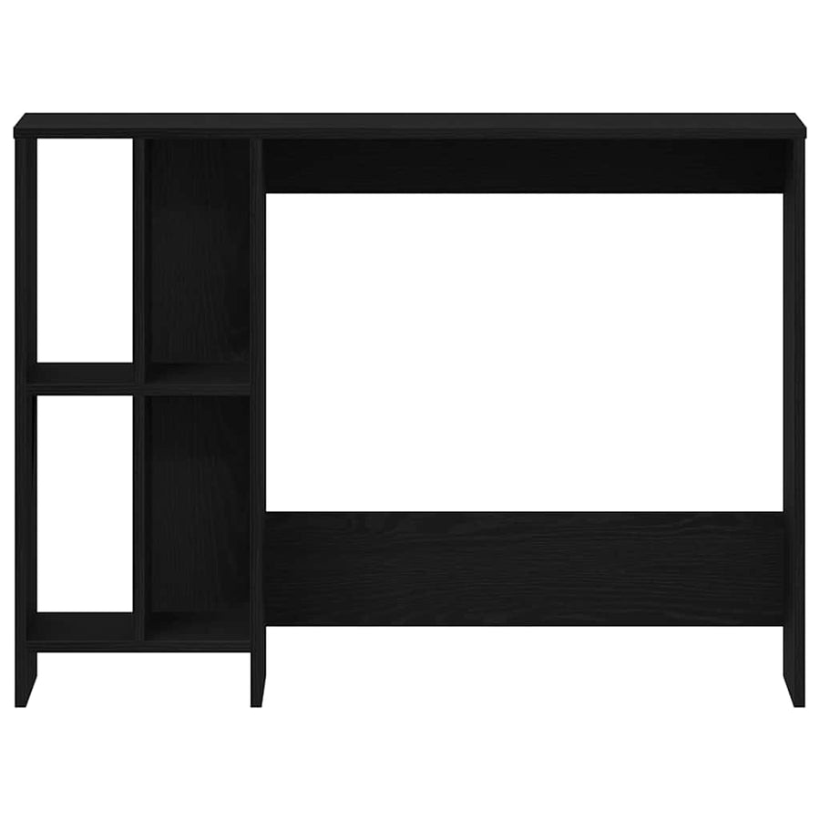 Bureau met plank Zwart Eiken 102,5 x 35 x 75 cm Bewerkt hout