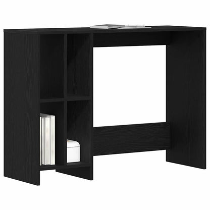 Bureau met plank Zwart Eiken 102,5 x 35 x 75 cm Bewerkt hout