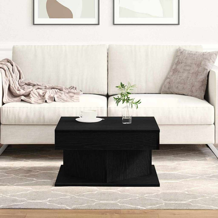 Salontafel 57X57X30 Cm Gemaakt Van Hout Zwart eiken