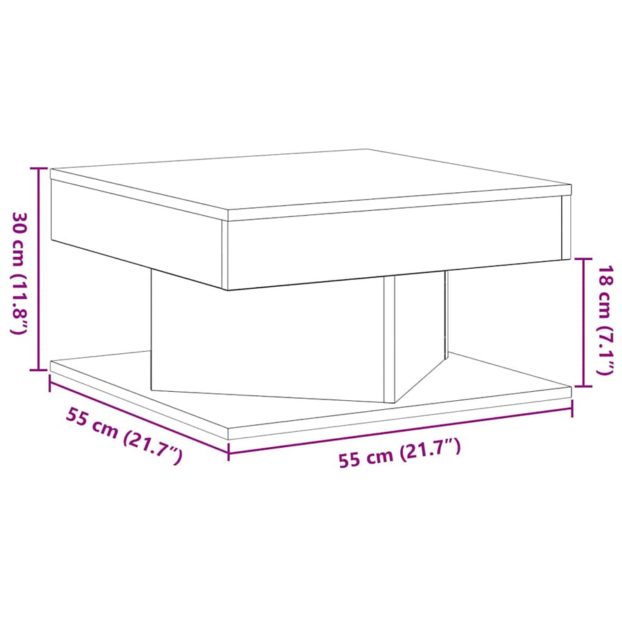 Salontafel 57X57X30 Cm Gemaakt Van Hout Zwart eiken