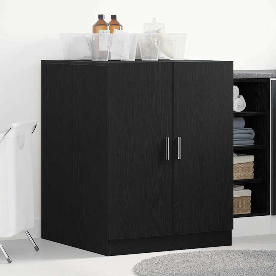 Wasmachinekast met opslag Zwart Eiken 70,5 x 71,5 x 91,5 cm