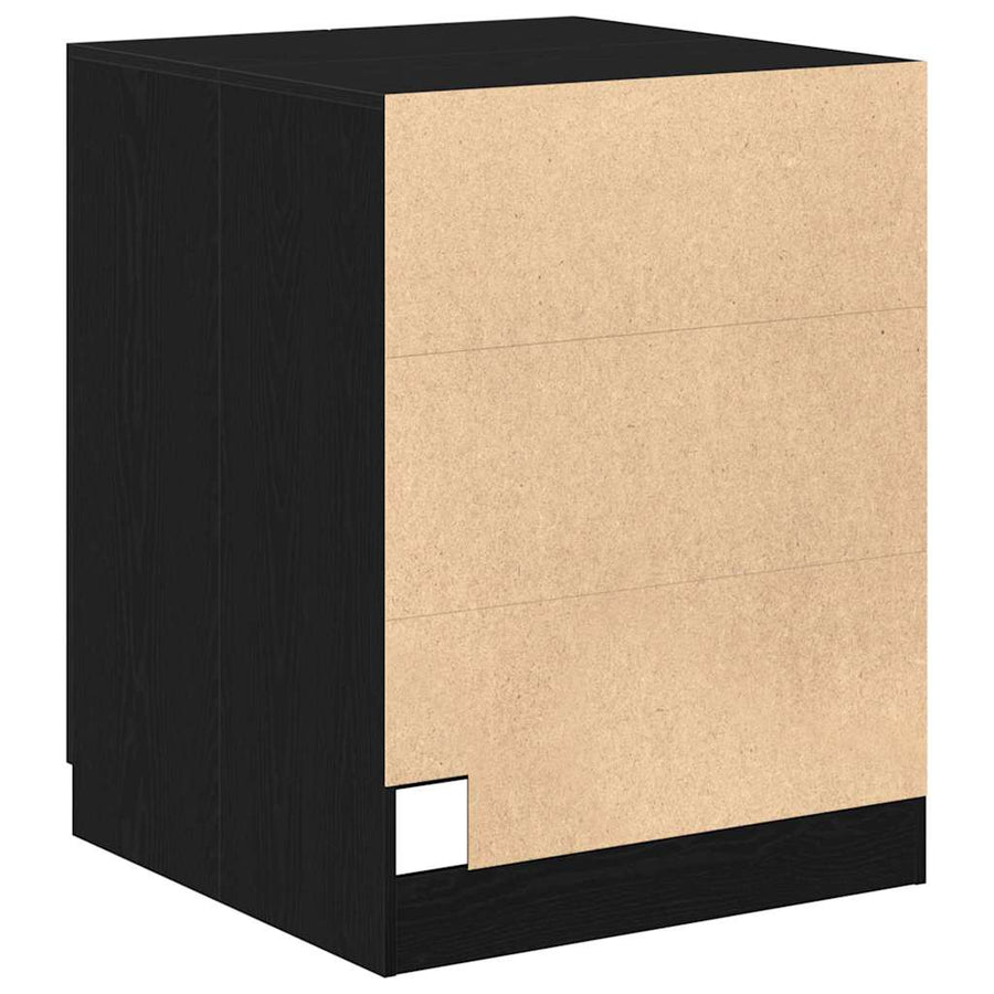 Wasmachinekast met opslag Zwart Eiken 70,5 x 71,5 x 91,5 cm